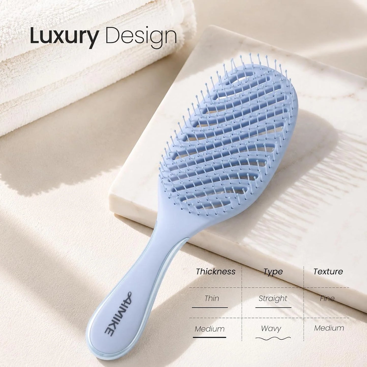 AIMIKE Spiral Flex Hair Brush for Fine Hair, Gentle Detangler for Women