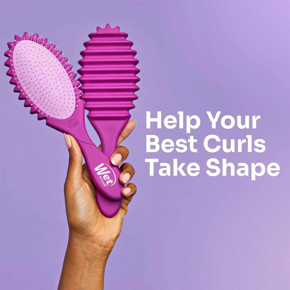 Wet Brush Curl Shaper Detangler Brush, Pink, Made for Women, Men & Kids