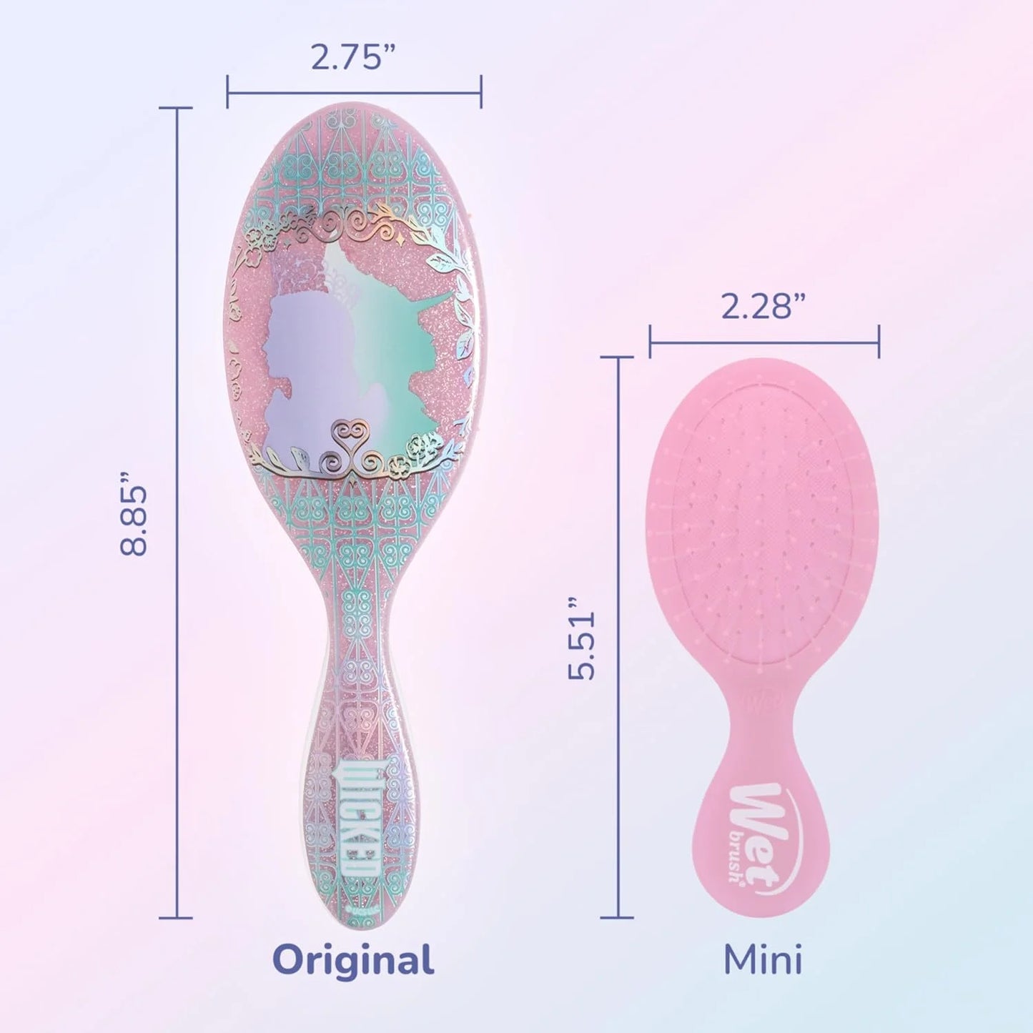 Wet Brush Original Detangler Hair Brush Elphaba (Wicked) Kit - Ultra-Soft IntelliFlex Bristles - Detangling Brush Glides Through Tangles For All Hair Types (Wet Dry & Damaged) - 1 Brush & 1 Bow