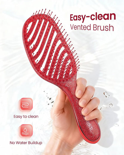 AIMIKE Detangler Paddle Hair Brush for Women & Fine Hair, Wet & Dry
