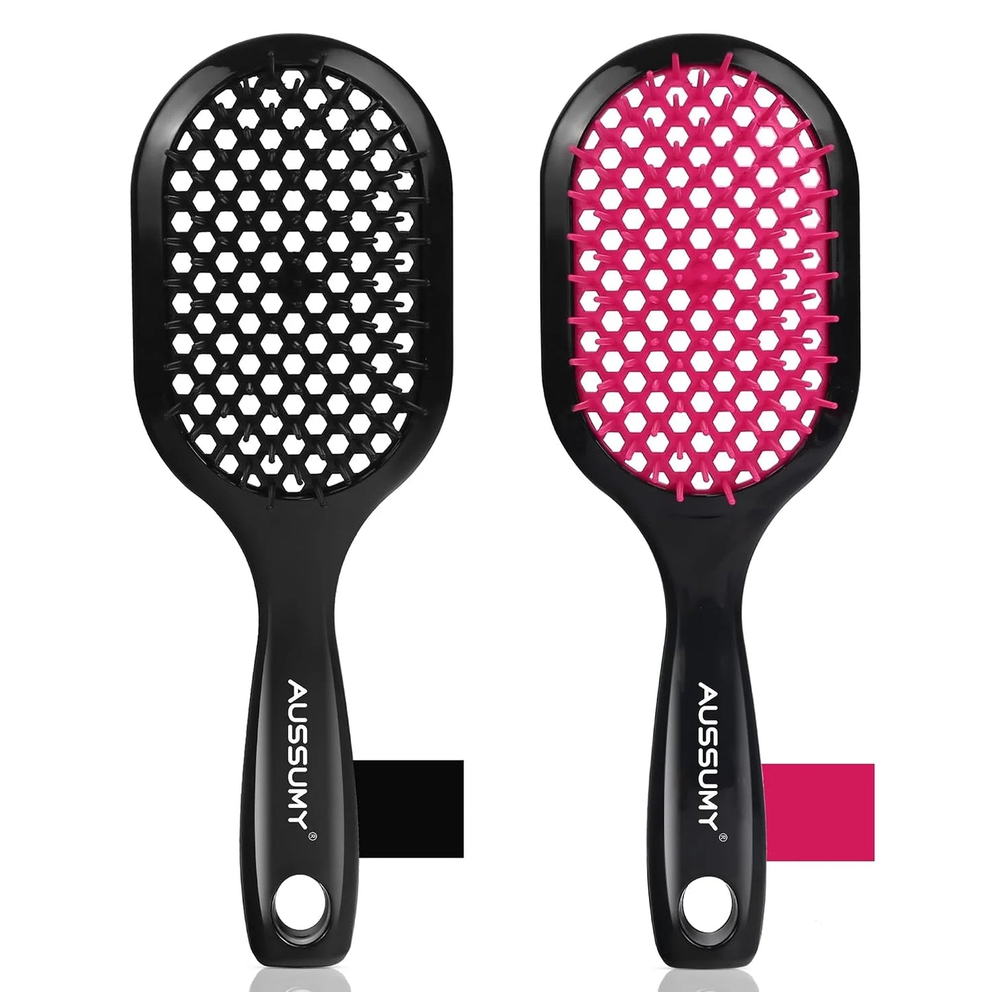 Vented Detangling Hair Brush - 2 Pack Detangler Hairbrush for Effortless Tangle Removal - Ultra-Soft Bristles -For Natural Curly Straight Wet Dry Damaged Hair for Women Men Kids