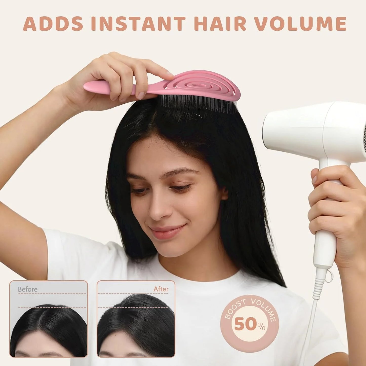 SHINLEA Hair Brush, Detangle Anti Tangle Brush, Spiral Hairbrush for Wet & Dry Hair, Women, Men, Kids, Glide Through Tangles For All Hair Types, Green