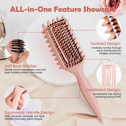 ABOYOY Curl Defining Brush with Side Gear for Curly Hair, Detangling & Styling Brush for Women Men, Lightweight Ergonomic Candy Brush Works on Wet or Dry Hair (Purple)