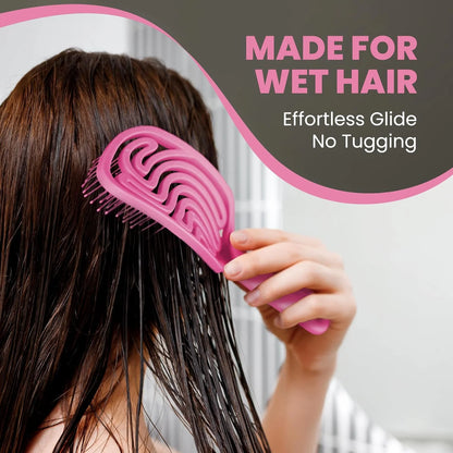 Detangler Brush – Pain-Free Detangling Hair Brush for Wet & Dry Hair – Effortless Detangling Brush for Curly, Fine & Tangled Hair – Hairbrush for Women, Men & Kids – Purple