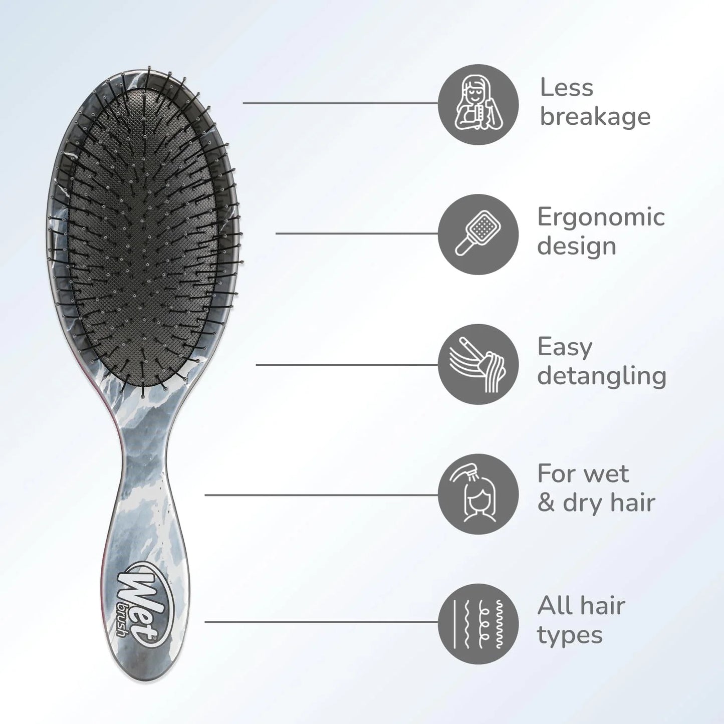 Wet Brush Original Detangler Hair Brush, Hipster Sketch, Ultra-Soft IntelliFlex Bristles, Detangling Bristles Glide Through Tangles (Wet & Dry Hair), Women & Men