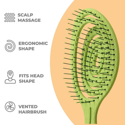 Ninabella Detangler Brush - No Tangle Hair Brush for Women, Fine, Thick and Long Hair - Hairbrush for Wet and Dry Hair, Gentle on the Scalp - Light Blue
