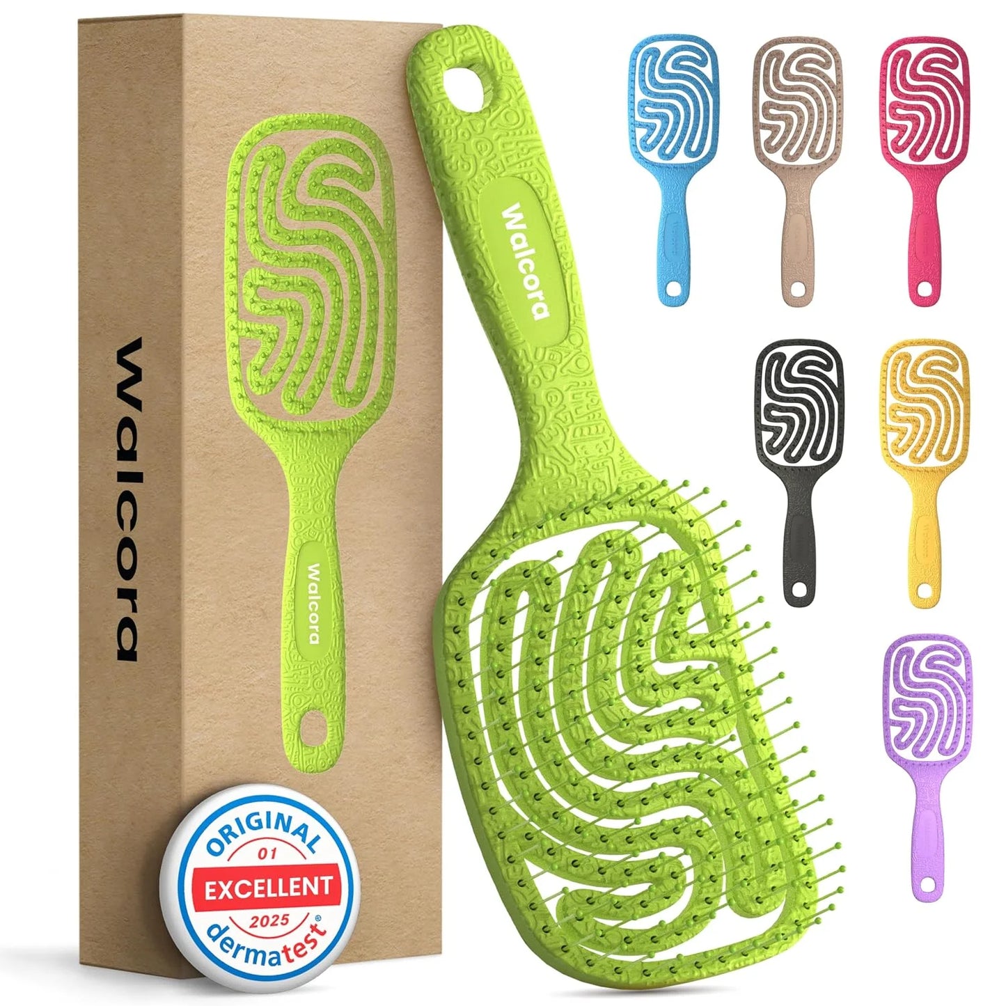 Detangler Brush – Pain-Free Detangling Hair Brush for Wet & Dry Hair – Effortless Detangling Brush for Curly, Fine & Tangled Hair – Hairbrush for Women, Men & Kids – Purple