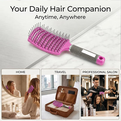 Curved Vented Hair Brush,Detangler Brush Faster Blow Drying for Women, Men