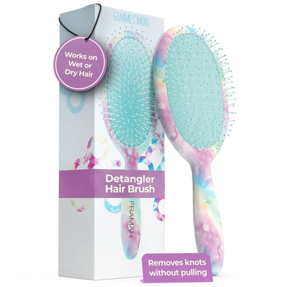 FRAMAR Checkered Hair Brush Detangler, Wet Hair Brushes For Women – Pink