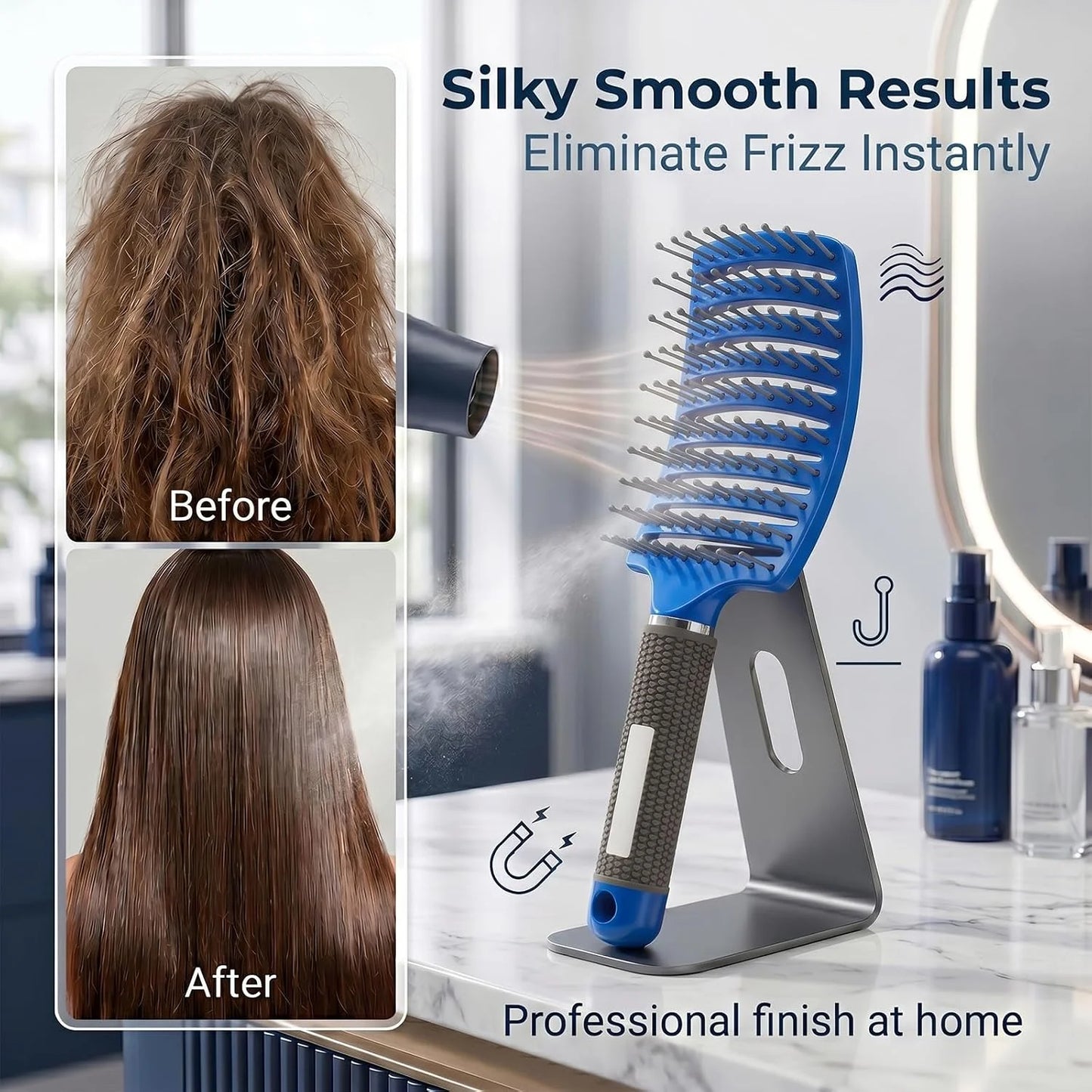 Curved Vented Hair Brush,Detangler Brush Faster Blow Drying for Women, Men