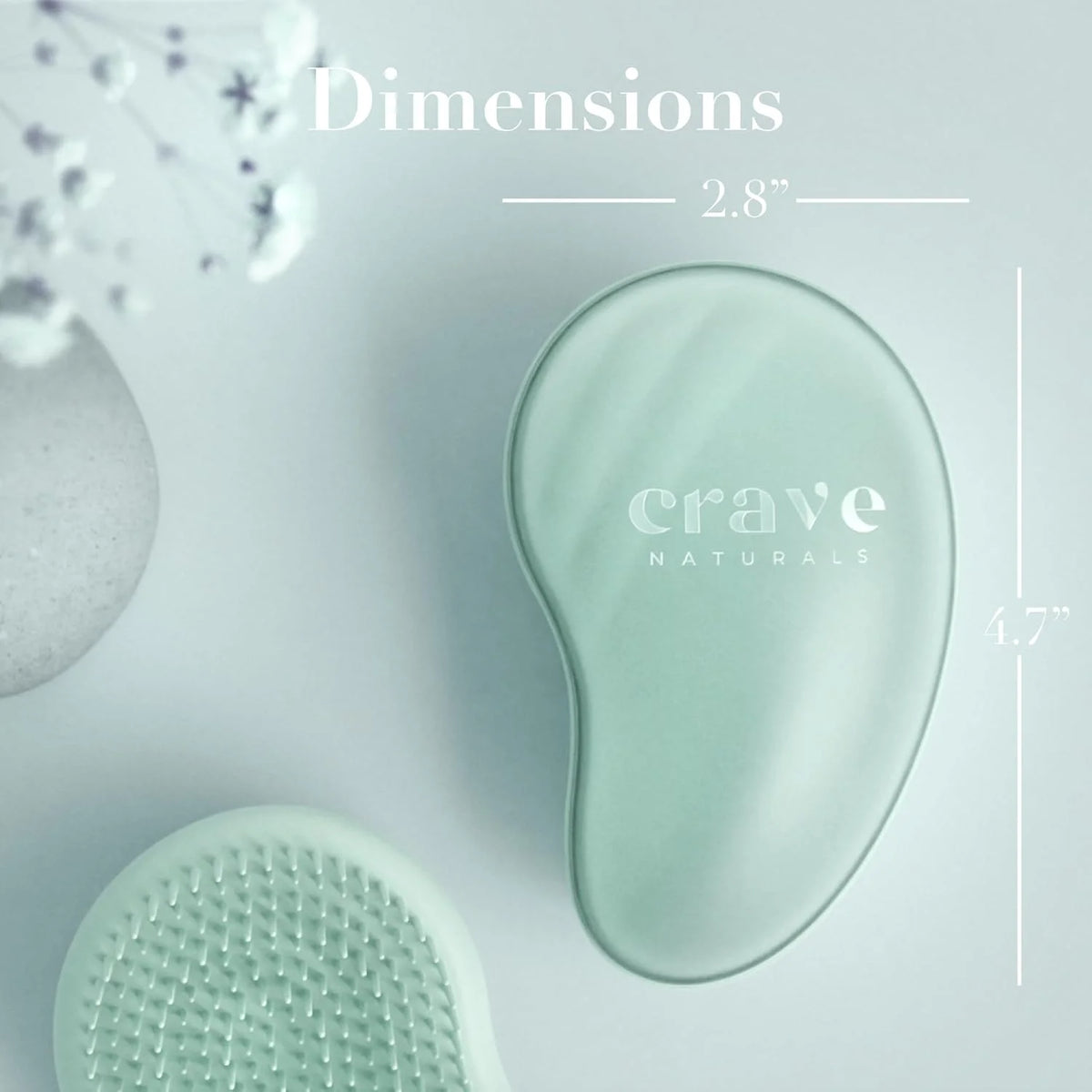Crave Naturals Detangling Hair Brush Large Turquoise – Glide Thru Hair Detangler Brush for Women, Kids & Toddlers – Gentle Scalp Care, No-Pain Tangle-Free Hairbrush for All Hair Types