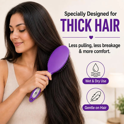 HerStyler Purple Hair Brush Detangler -Pain Free, No Breakage