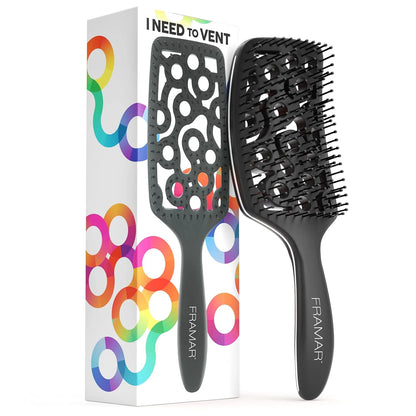 FRAMAR Professional Vented Hair Brush, Curved Hair Brush For Blow Drying