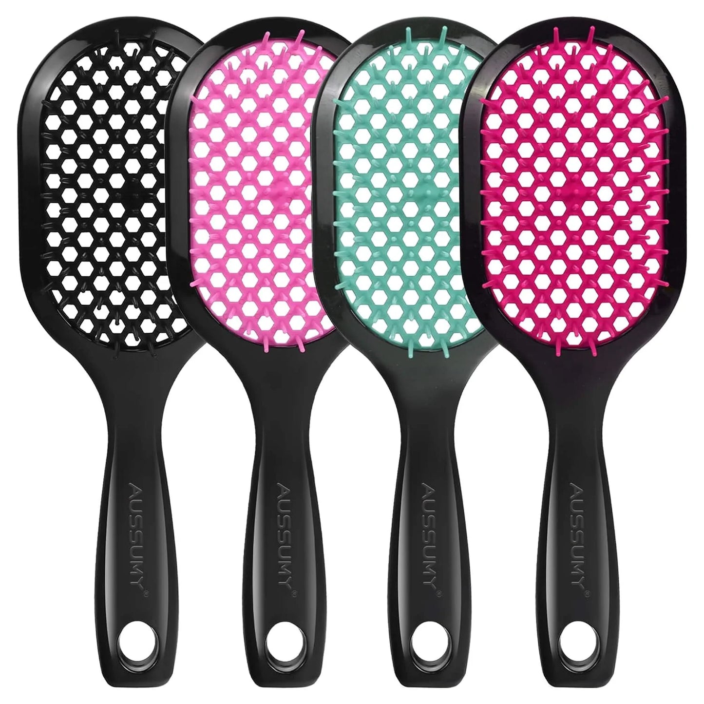 Vented Detangling Hair Brush - 2 Pack Detangler Hairbrush for Effortless Tangle Removal - Ultra-Soft Bristles -For Natural Curly Straight Wet Dry Damaged Hair for Women Men Kids