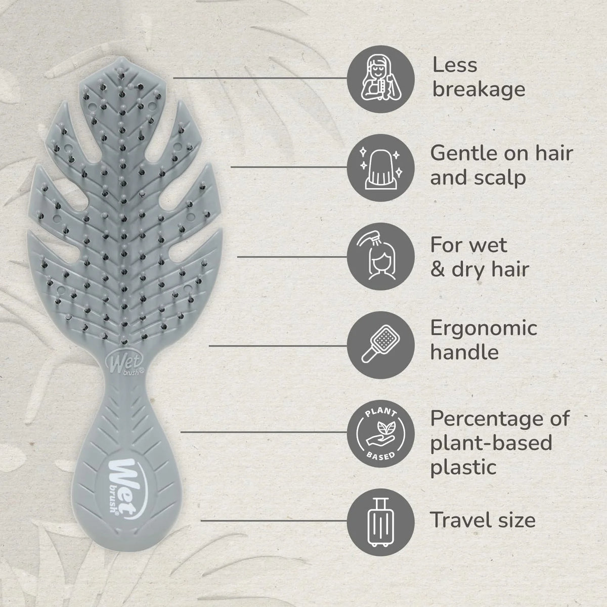 Wet Brush Go Green Mini Detangler, Purple - Detangling Travel Hair Brush - Ultra-Soft IntelliFlex Bristles Glide Through Tangles & Gently Loosens Knots While Minimizing Pain, Split Ends & Breakage