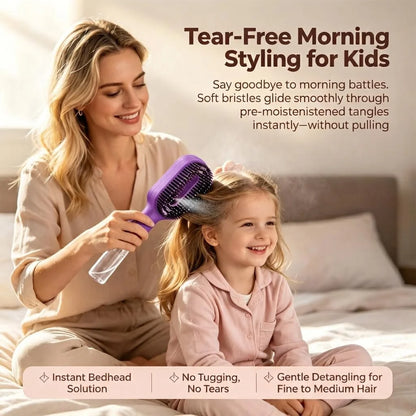 Water Spray Hair Brush for Kids, Detangling Spray Comb for Fine Hair 1Green