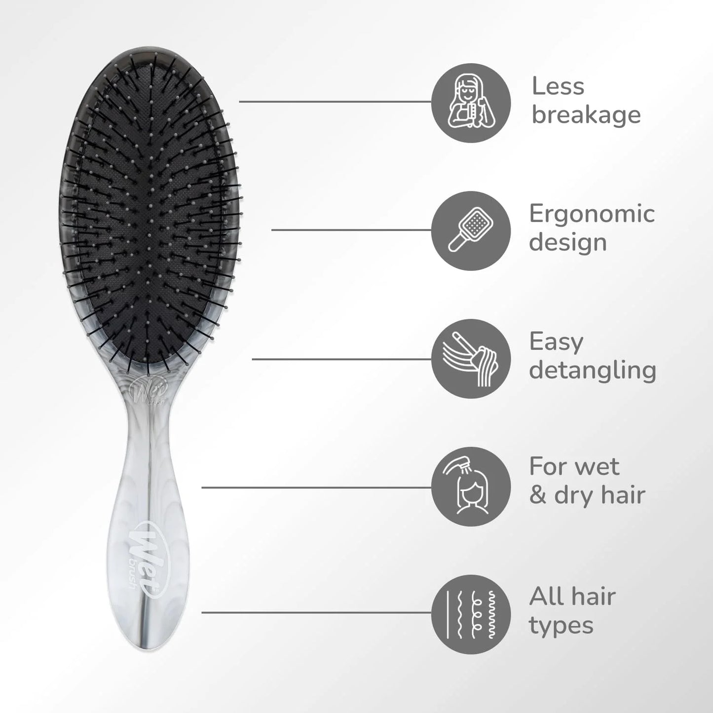 Wet Brush Original Detangler Hair Brush, Hipster Sketch, Ultra-Soft IntelliFlex Bristles, Detangling Bristles Glide Through Tangles (Wet & Dry Hair), Women & Men