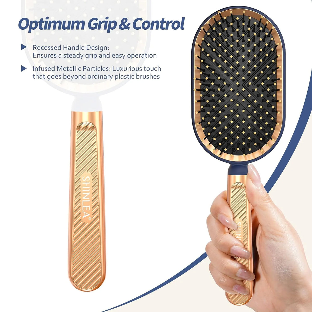 SHINLEA Detangling Brush for Curly Hair, Paddle Detangler Brush for Blow Drying, Wet Dry Hair Brush for Thick Wavy Fine Hair, Soft Nylon Bristle Hairbrush for Women Men Kids