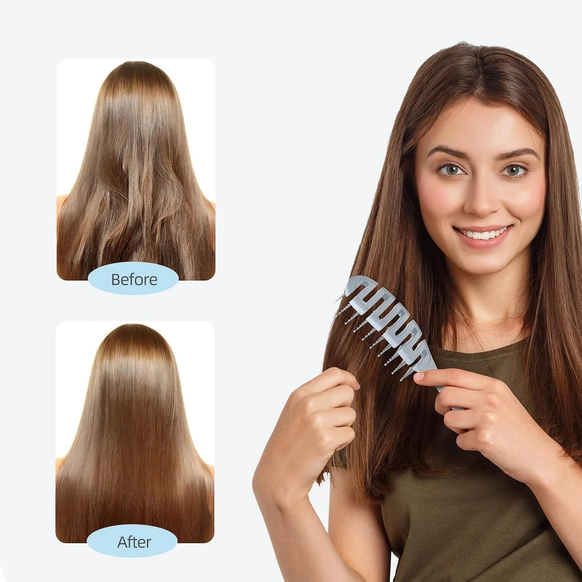 Detangler Hairbrush, Soft Bristle Detangling Brush,Quick Smoothing(Natural)