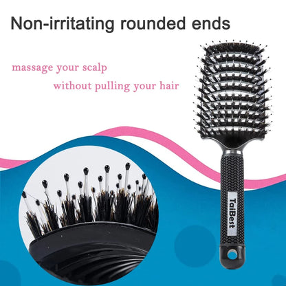 Boar Bristle Hair Brush Set – Wet/Dry Detangler for All Hair Types