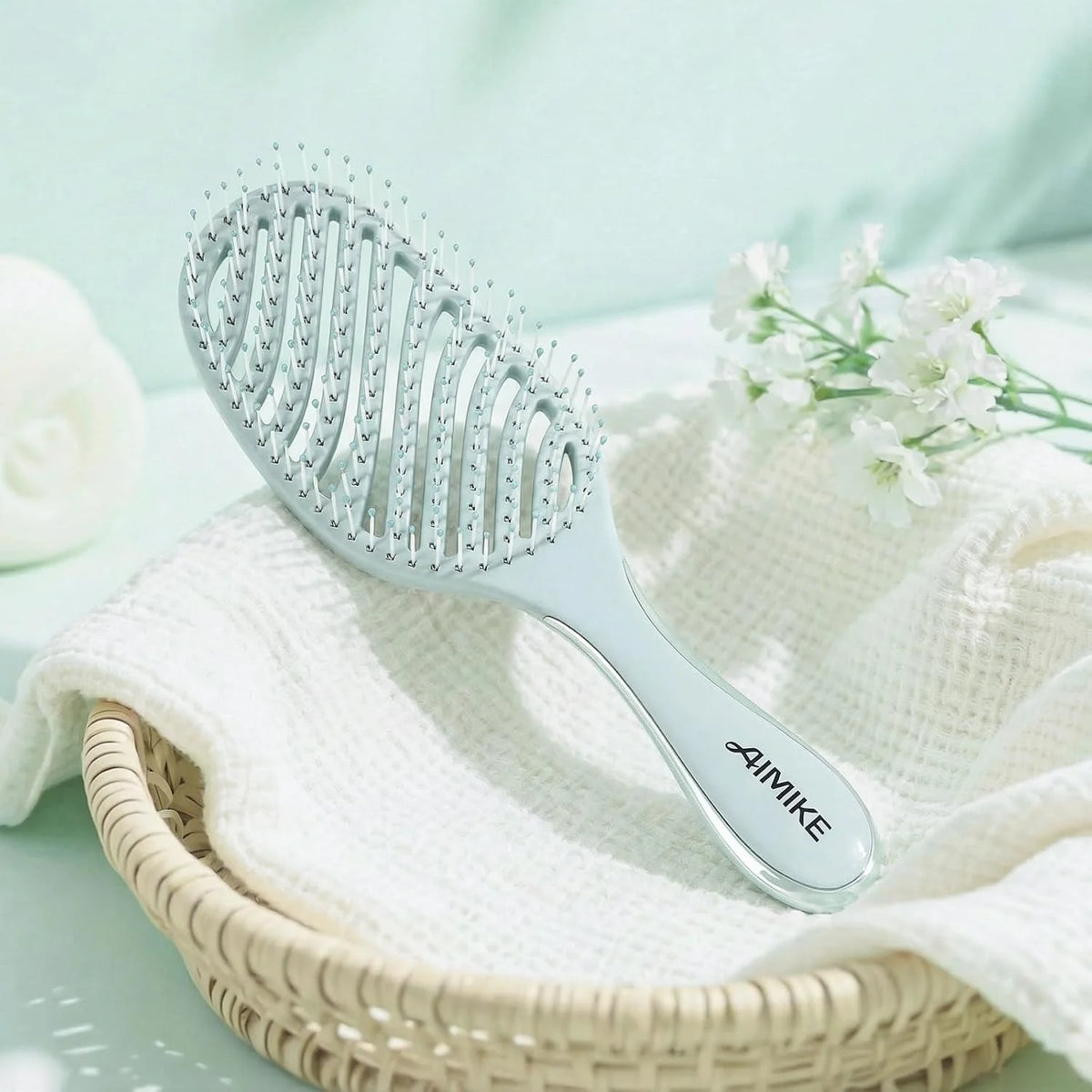 AIMIKE Detangler Paddle Hair Brush for Women & Fine Hair, Wet & Dry