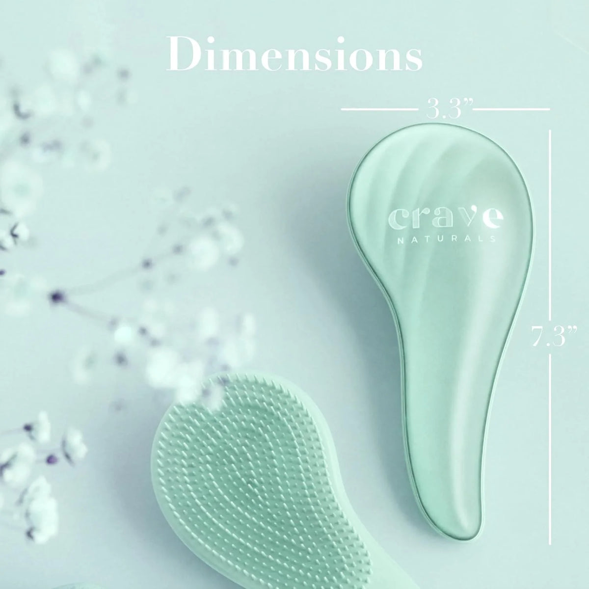 Crave Naturals Detangling Hair Brush Large Turquoise – Glide Thru Hair Detangler Brush for Women, Kids & Toddlers – Gentle Scalp Care, No-Pain Tangle-Free Hairbrush for All Hair Types