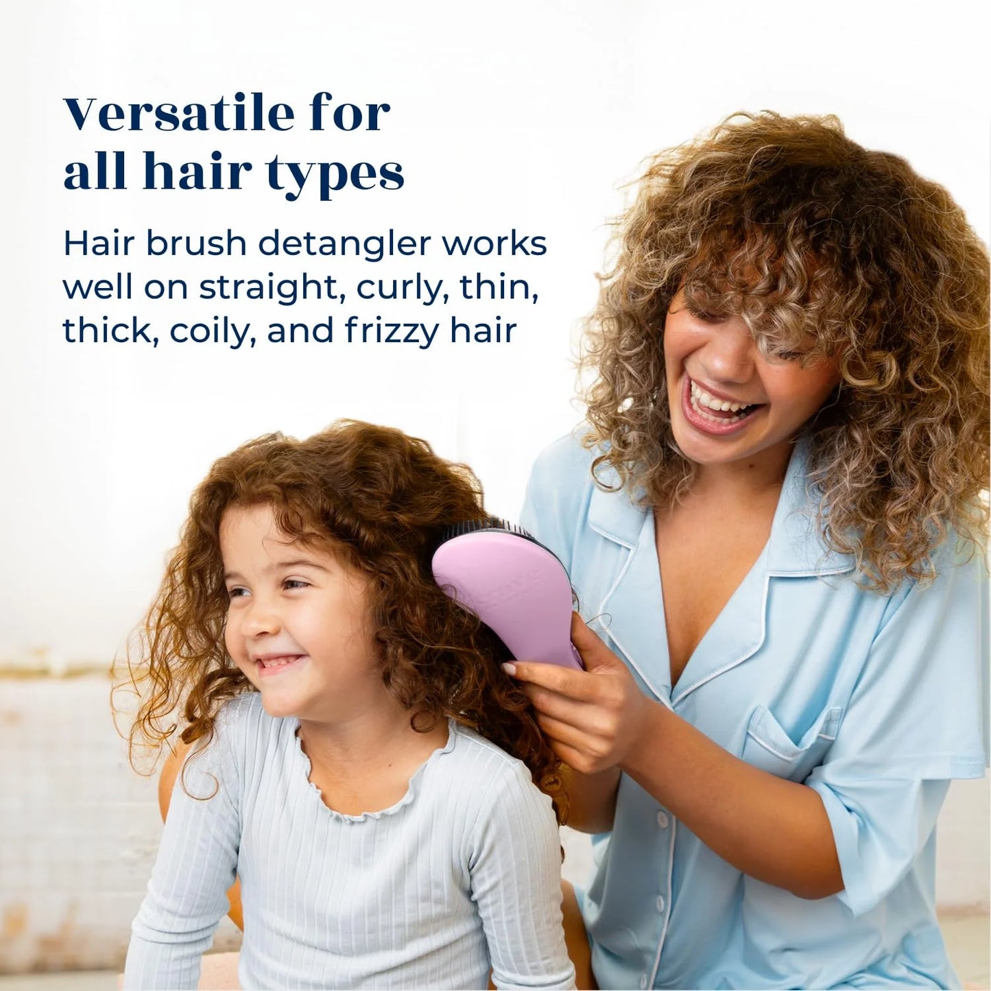 Crave Naturals Biggie Glide Thru Hair Brush - Detangler Brush for Curly, Straight, Wet or Dry Hair - Gentle Detangling Brushes for Adults, Kids, Toddlers - Hair Accessories for Women, 8.4x3.4" - Black