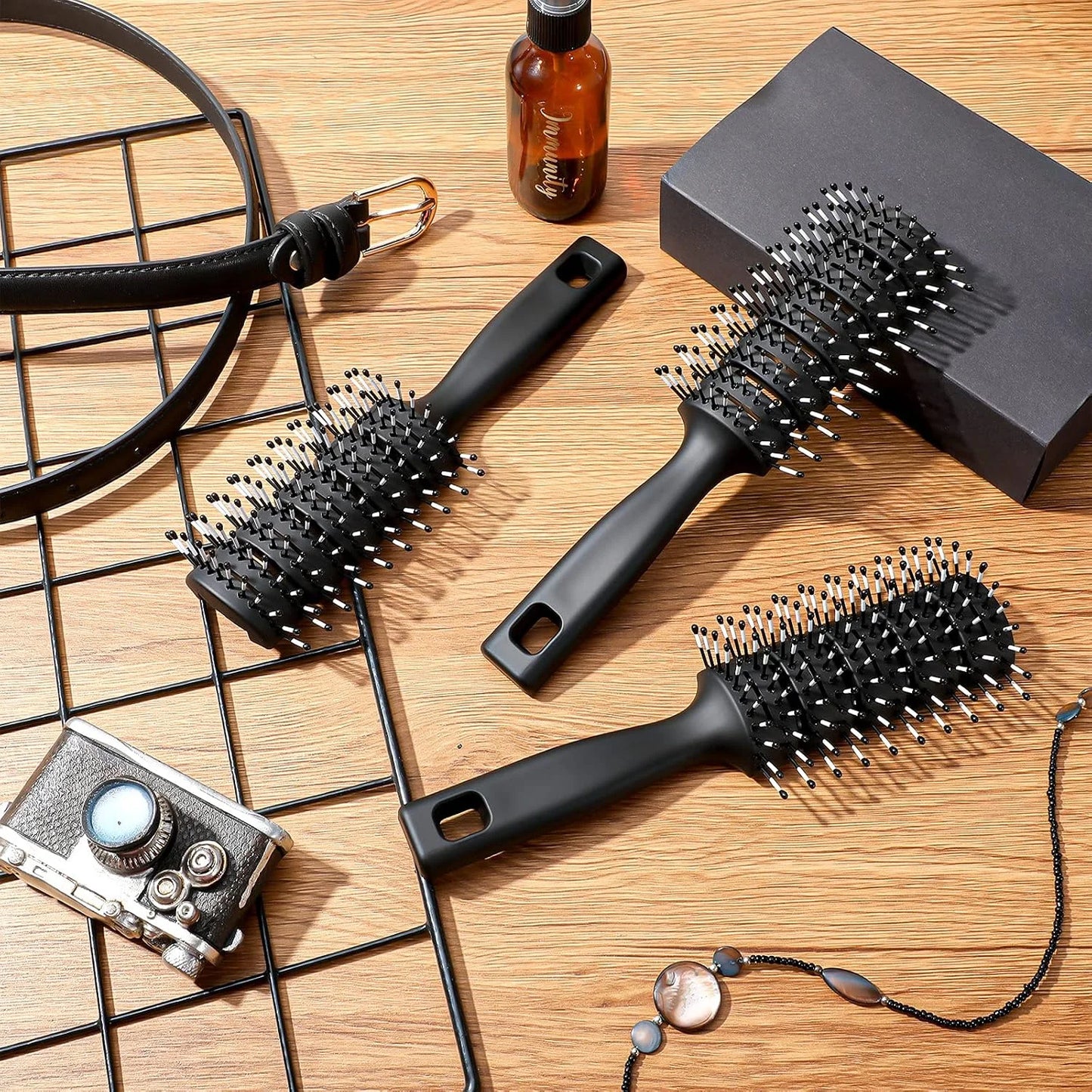 Patelai 3 Pcs Vent Hair Brush for Women Detangling Anti Static,Black