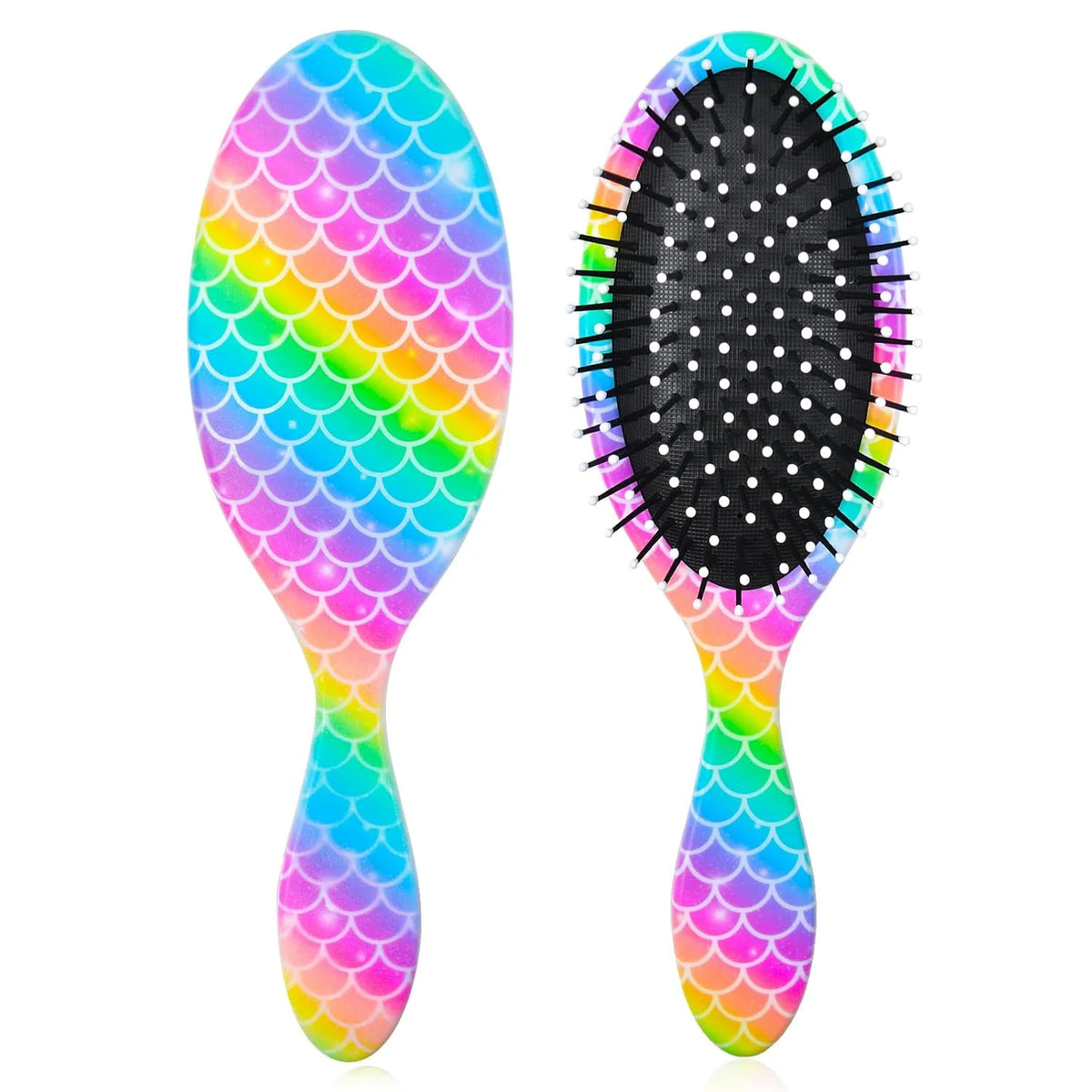 Girls Detangling Brush for Curly, Wet/Dry, and Thick Hair - Pain-Free Mermaid Tail Design for Kids and Women