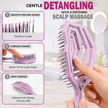 Fiora Naturals Detangling Hair Brush for Women, Detangler Hair Brush, Pink