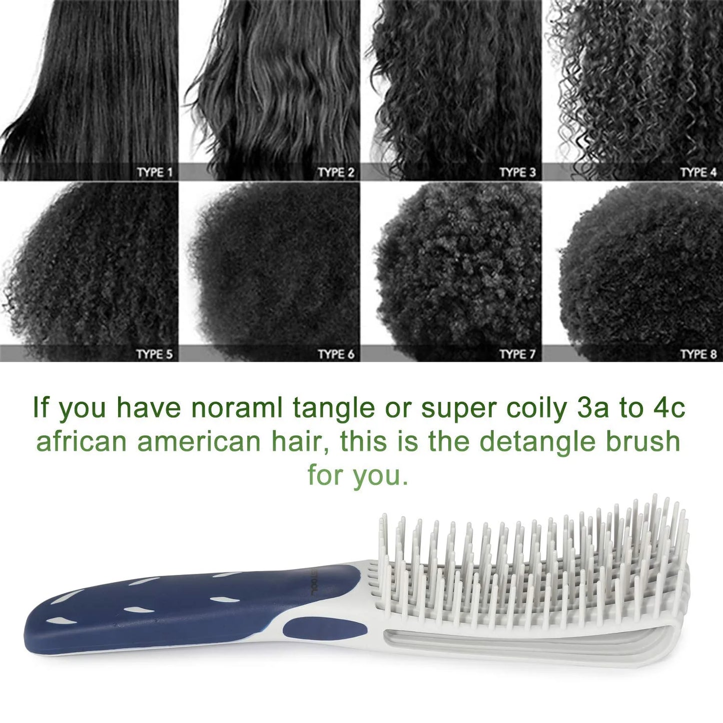 BESTOOL Detangling Brush for Natural Hair, Detangler for 3/4abc Curly, Coily, Kinky Hair, Detangle Wet/Dry Easily with No Pain (Purple)