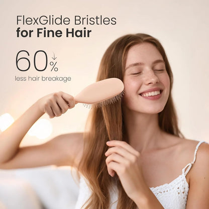 AIMIKE Rose Luxe Detangler Brush, Fine Thin Hair, Wet Dry Paddle Hair Brush