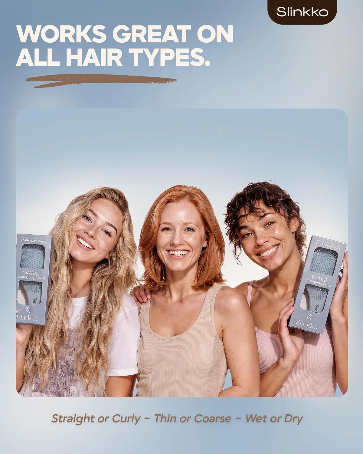 Detangler Brush, Curly Hair Brush for Women, Men & Kids - Wet & Dry Detangling Hair Brush for Curly, Thick, Fine & Wavy Hair - Anti-Breakage Wave Brush, Pain-Free Hairbrush, Pink, Rose Clay