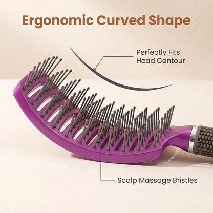 Curved Vented Hair Brush,Detangler Brush Faster Blow Drying for Women, Men