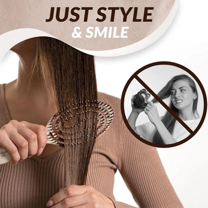 marQus Detangle Boar Brush Women and Men, Exclusive Ultra-soft bending Bristles and Body - Glide Through Tangles With Ease For All Hair Types - Women, Men, Wet And Dry Hair, 1pcs Brown Brush