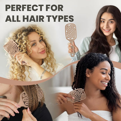 Detangler Brush – Pain-Free Detangling Hair Brush for Wet & Dry Hair – Effortless Detangling Brush for Curly, Fine & Tangled Hair – Hairbrush for Women, Men & Kids – Purple