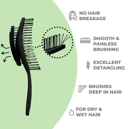 Ninabella Detangler Brush - No Tangle Hair Brush for Women, Fine, Thick and Long Hair - Hairbrush for Wet and Dry Hair, Gentle on the Scalp - Light Blue