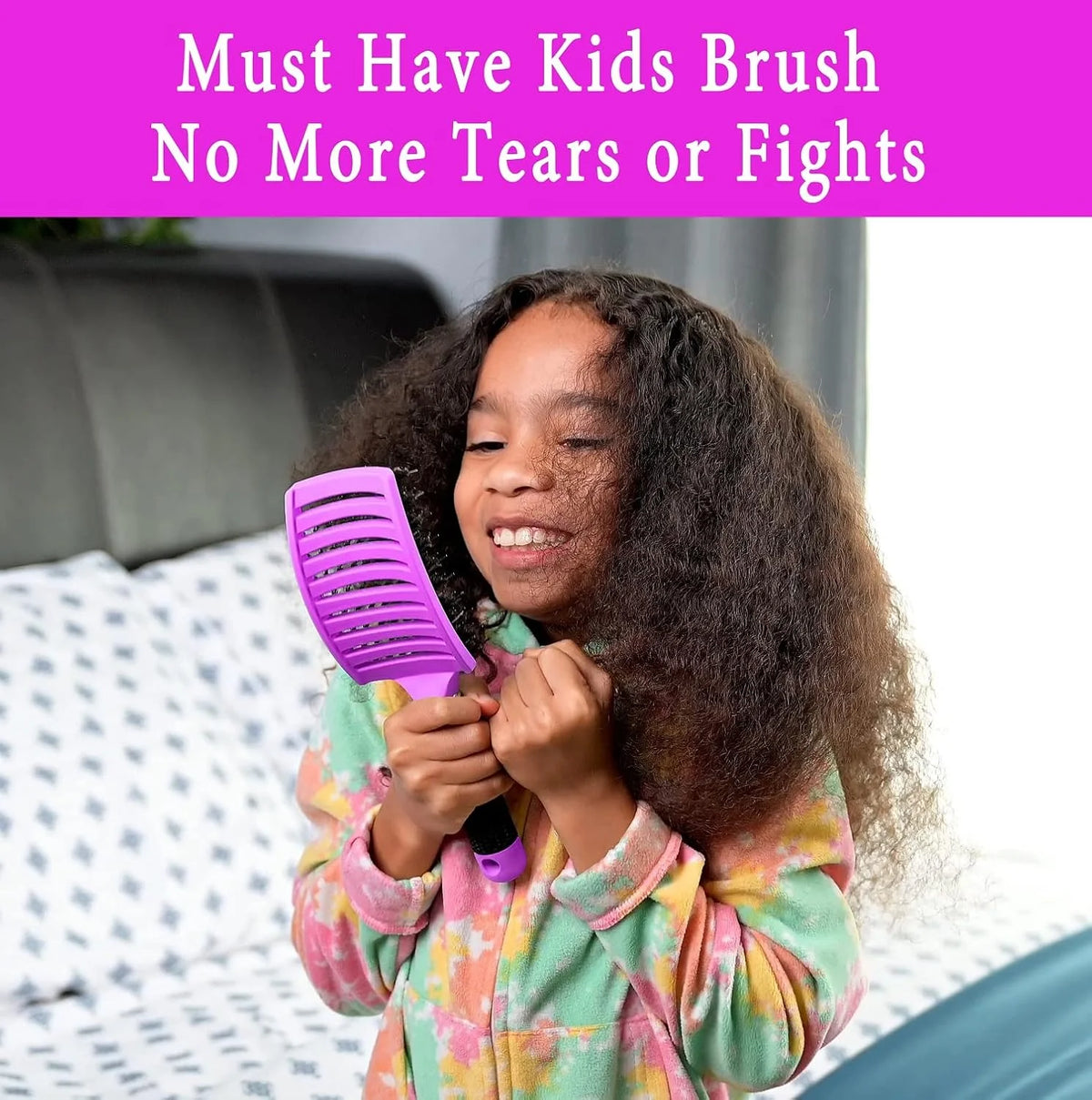 2 Pack Detangling Brushes for Women & Kids, Wet & Dry Hair, All Hair Types