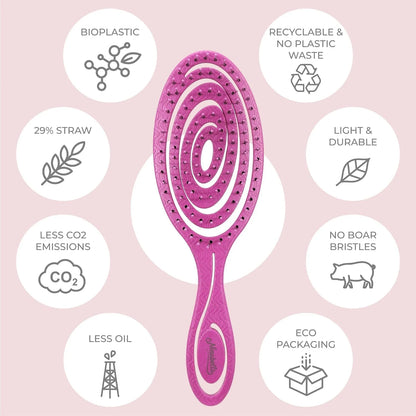 Ninabella Detangler Brush - No Tangle Hair Brush for Women, Fine, Thick and Long Hair - Hairbrush for Wet and Dry Hair, Gentle on the Scalp - Light Blue