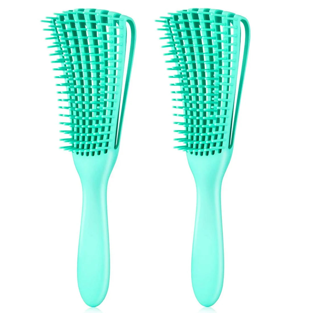 Hair Brush, Detangling Brush for Afro America/African Hair Textured 3a to 4c Kinky Wavy/Curly/Coily/Wet/Dry/Oil/Thick/Long Hair, Knots Detangler Scalp Massage Comb (2 pcs, Blue-Blue)