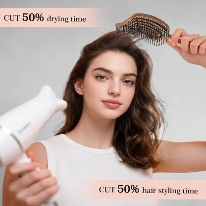 Hair Brush Detangler - Curved Vented Detangling Hair Brush for Women Men, Paddle Brush for Curly Straight Hair, Wet and Dry Styling, Faster Blow Drying