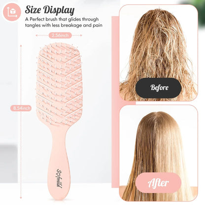 Hair Brush, Vented Paddle Detangle Brush, Purple