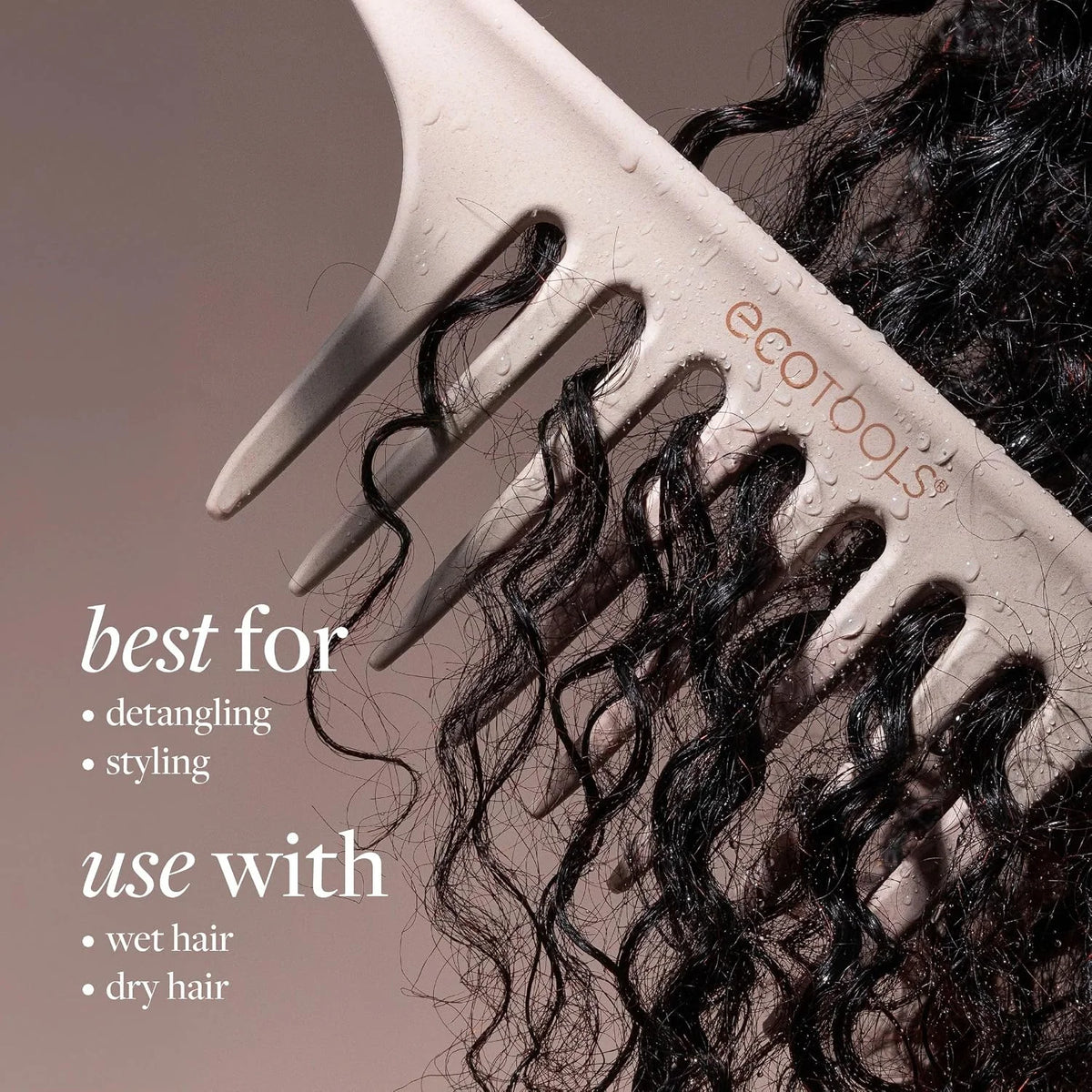 EcoTools Slick Back Hairbrush, Small Brush for Ponytail or Bun, 1 Count