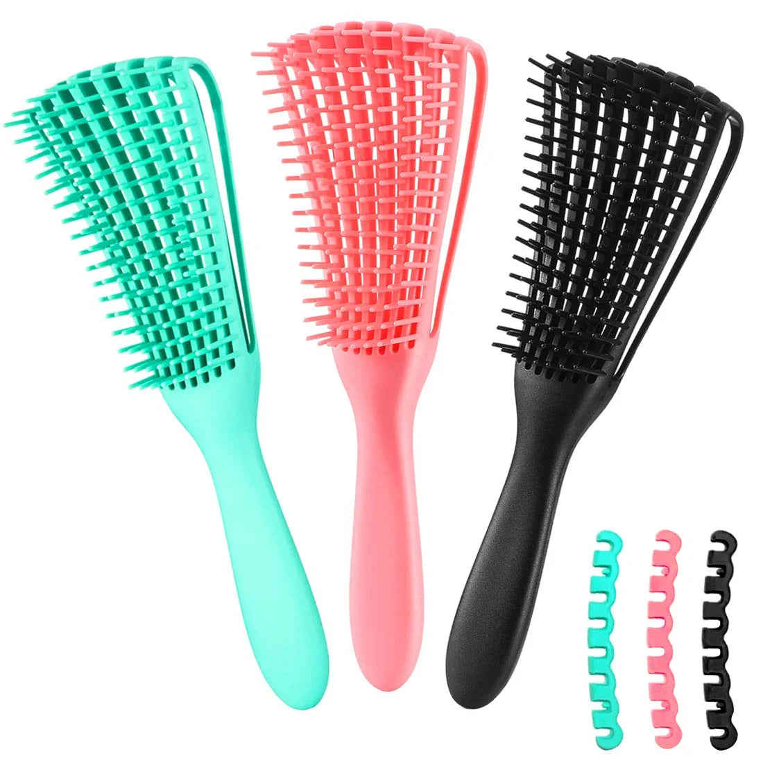 Hair Brush, Detangling Brush for Afro America/African Hair Textured 3a to 4c Kinky Wavy/Curly/Coily/Wet/Dry/Oil/Thick/Long Hair, Knots Detangler Scalp Massage Comb (2 pcs, Blue-Blue)
