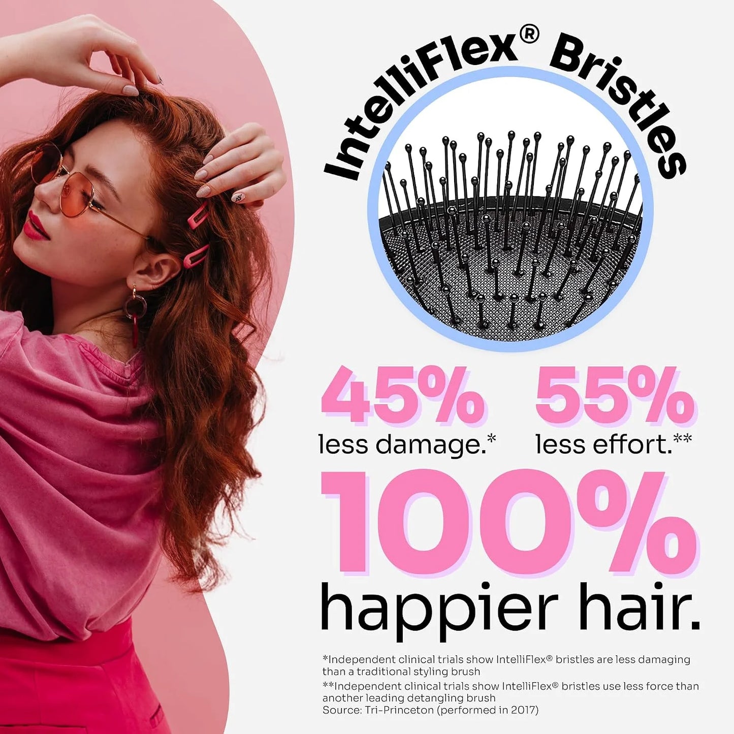 Wet Brush Mini Detangler Hair Brush, Blue (Desert Afterglow) - Detangling Travel Hair Brush - Ultra-Soft IntelliFlex Bristles Glide Through Tangles with Ease - Pain-Free - All Hair Types