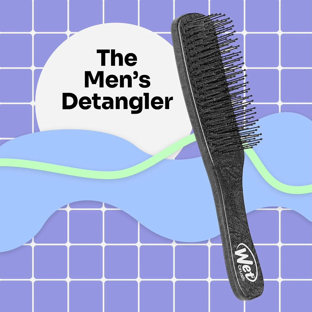 Wet Brush Detangling Hair Brush for Men, Black, Stimulates Scalp & Beard for Fuller Stronger Hair, Intelliflex Detangler Help Bristles Promote Growth & Protect from Breakage, Pain-Free (Pack of 2)