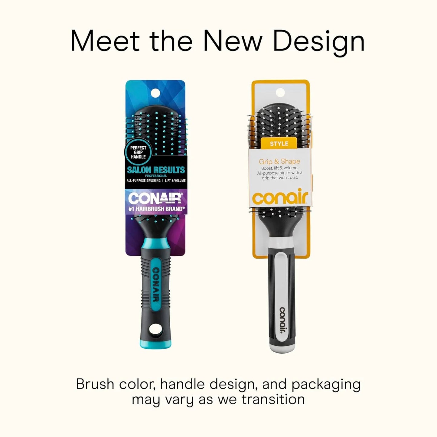 Conair Salon Results Detangling Hairbrush - For Men and Women, All Hair Types with Nylon Bristles