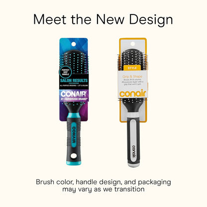 Conair Salon Results Detangling Hairbrush - For Men and Women, All Hair Types with Nylon Bristles