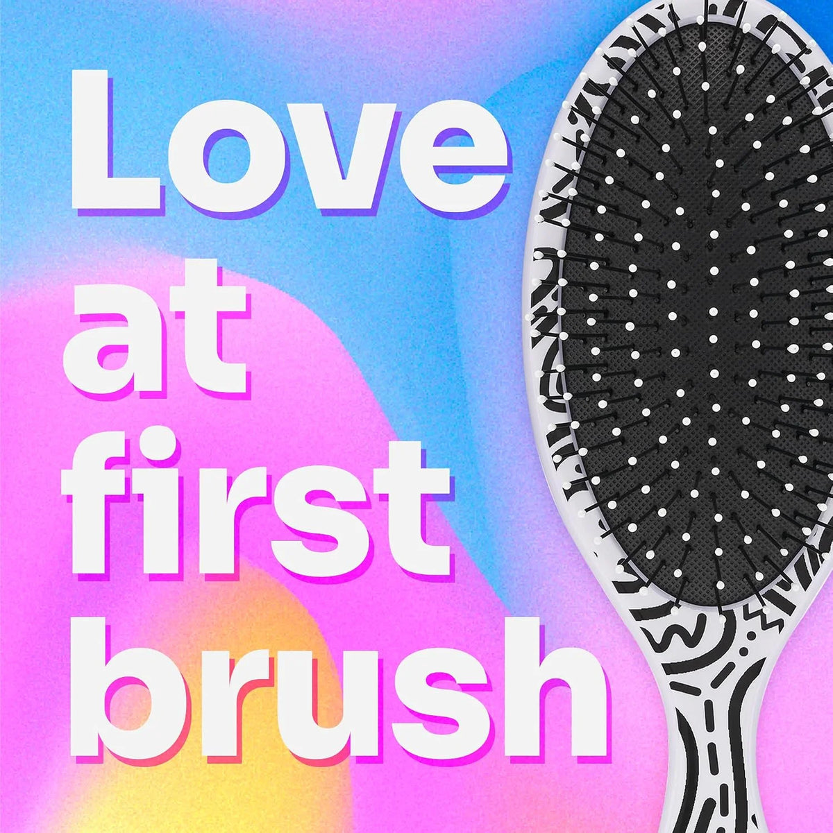 Wet Brush Original Detangler Hair Brush, Hipster Sketch, Ultra-Soft IntelliFlex Bristles, Detangling Bristles Glide Through Tangles (Wet & Dry Hair), Women & Men