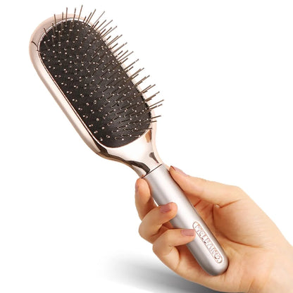 Melbang Hair Brush for Thick Curly Thin Long Short Wet or Dry Hair Adds Shine and Makes Hair Smooth Hair Comb Paddle Hair Brush for Men Women Kid (Silver)